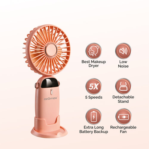 Ozomax Makeup Handy Fan Rechargeable