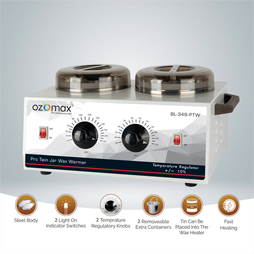 PROFESSIONAL TWIN JARS WAX WARMER - Ozomax