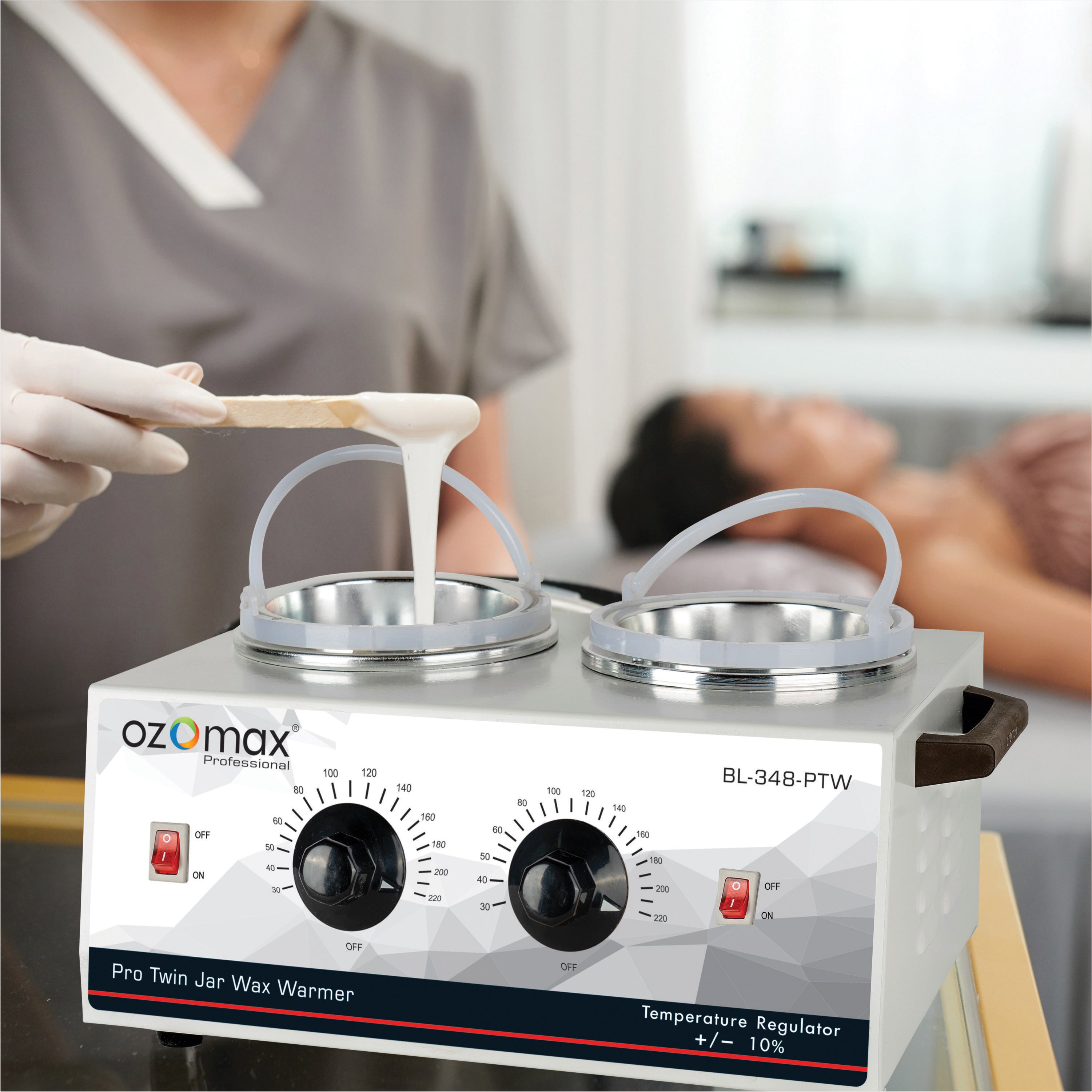 PROFESSIONAL TWIN JARS WAX WARMER – Ozomax