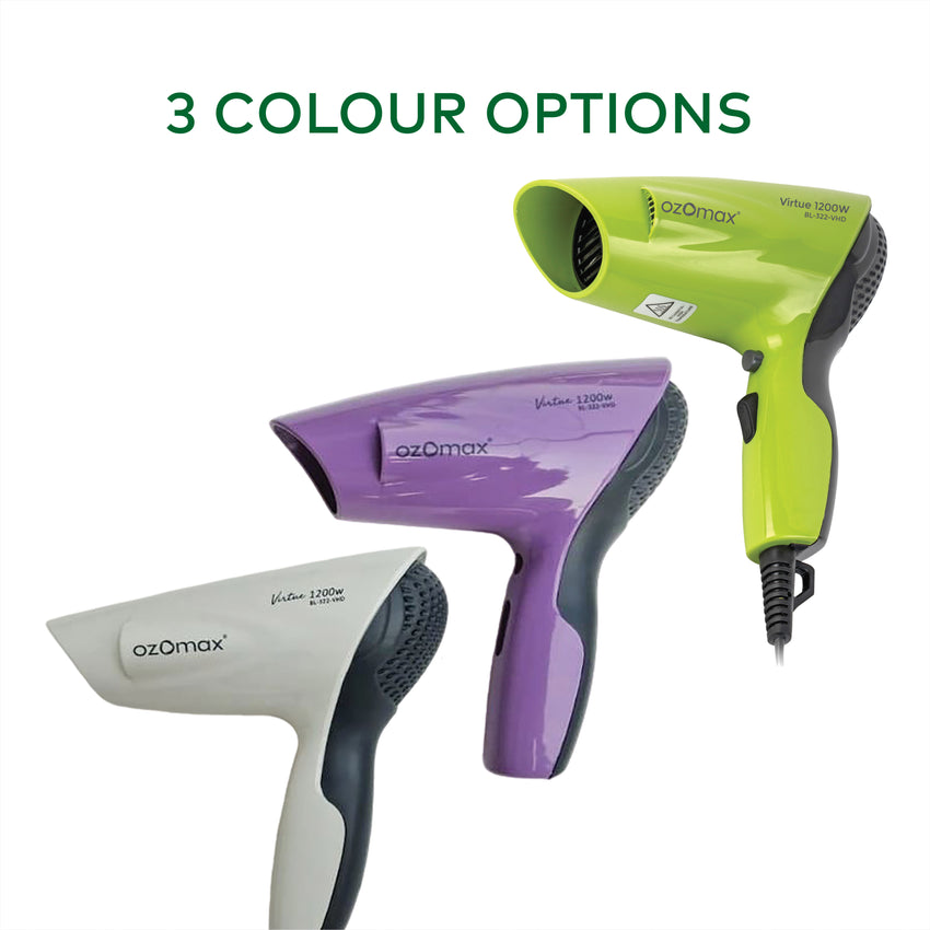 VIRTUE HAIR DRYER 1200 WATT – Ozomax